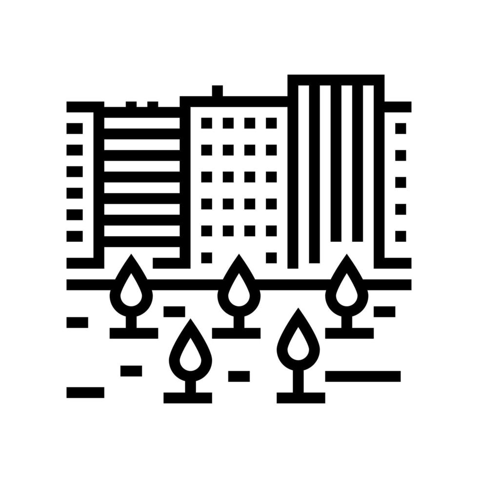 jardín urbano línea icono vector ilustración