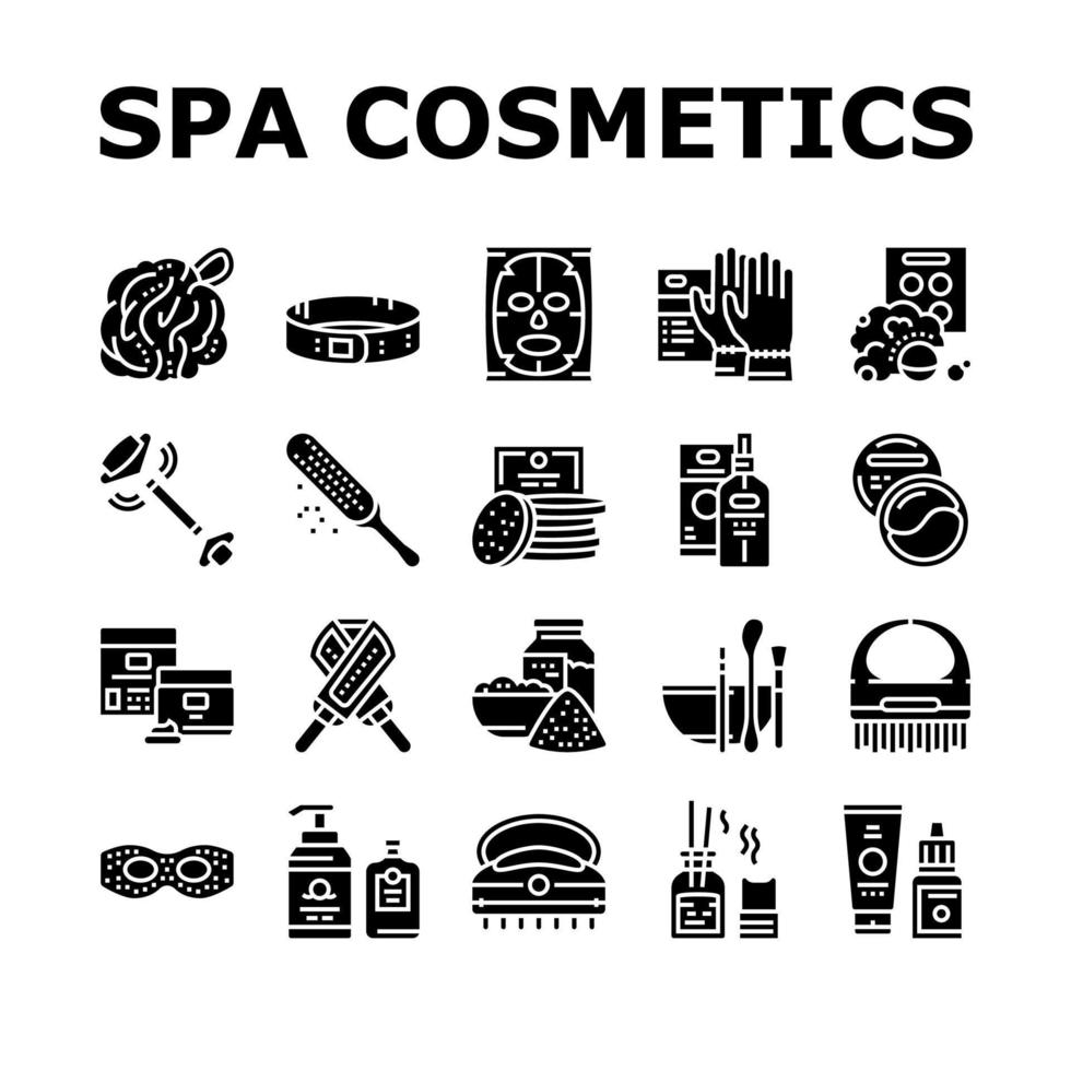 iconos de colección de belleza de cosméticos de spa establecer vector