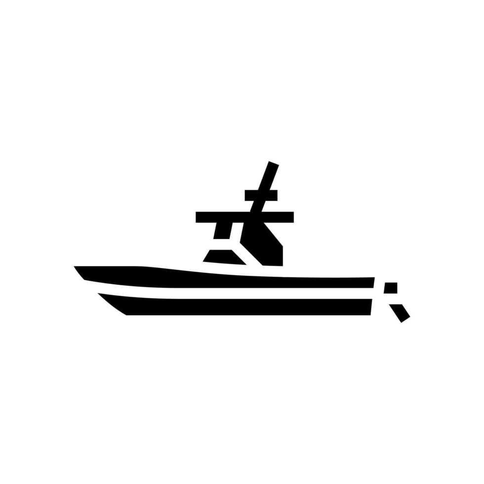 ilustración de vector de icono de glifo de barco de consola central