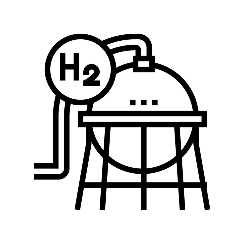 industrial use hydrogen line icon vector illustration