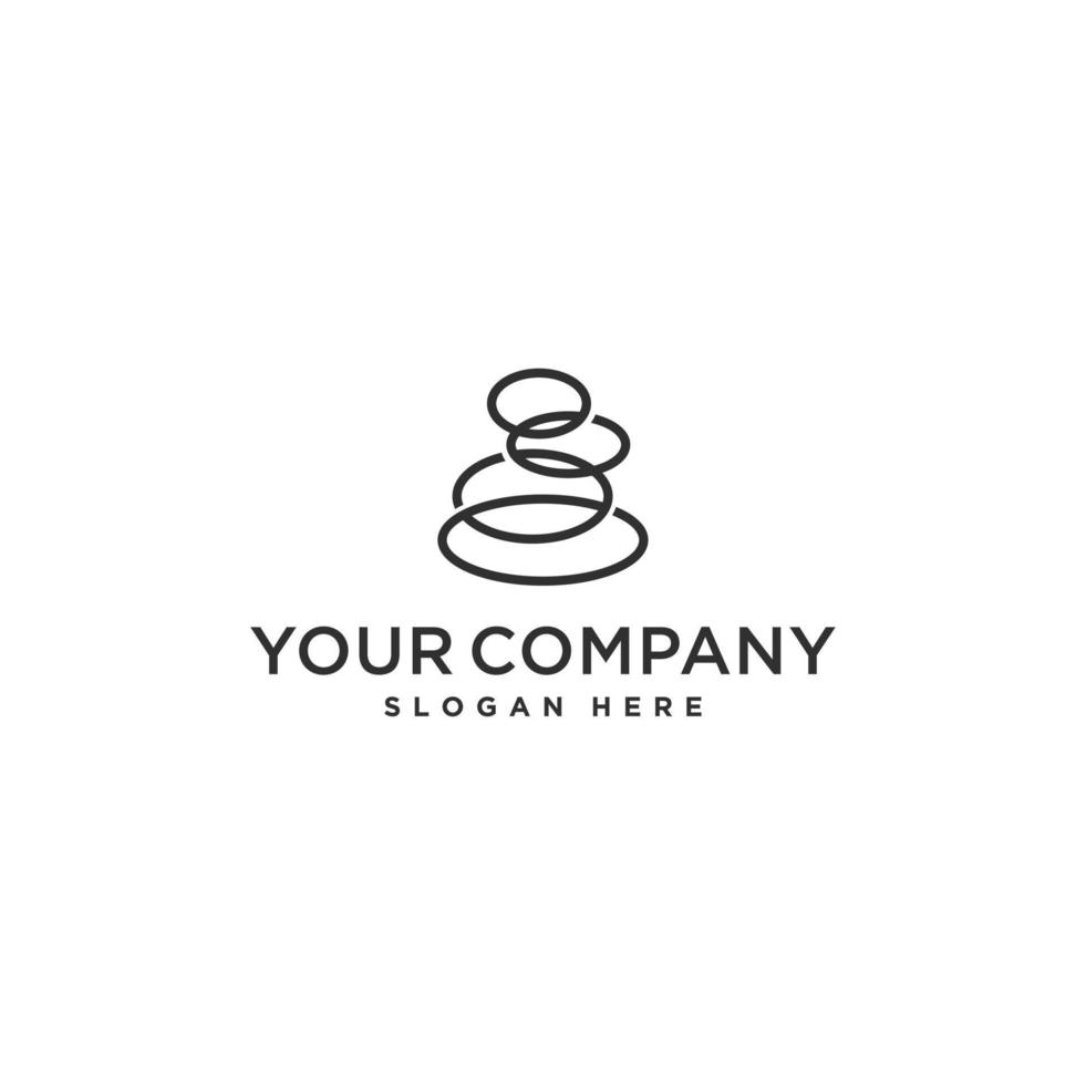 Stone rock balancing element logo design vector