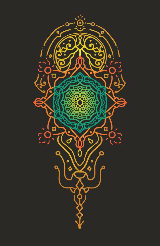 The tribal shaman totem mandala illustration vector