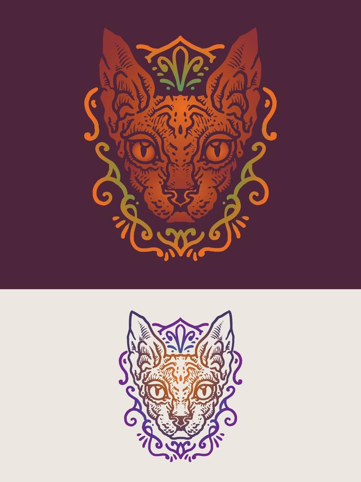 The Sphinx cat head illustration vector