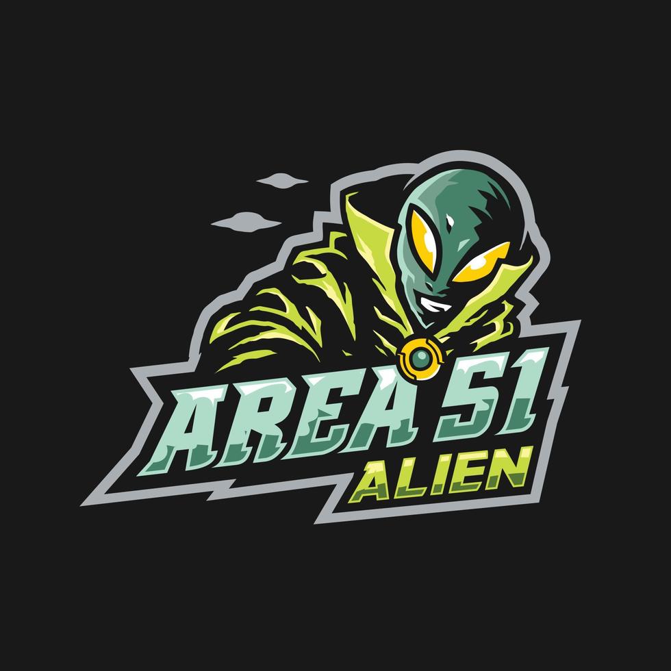 ilustración del logotipo de la base alienígena del área 51 vector