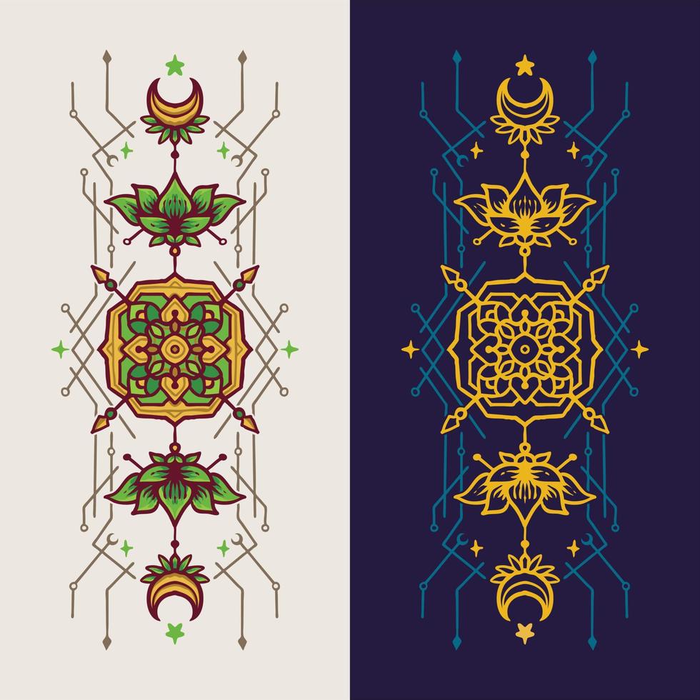 Hand drawn sacred geometry totem illustration vector