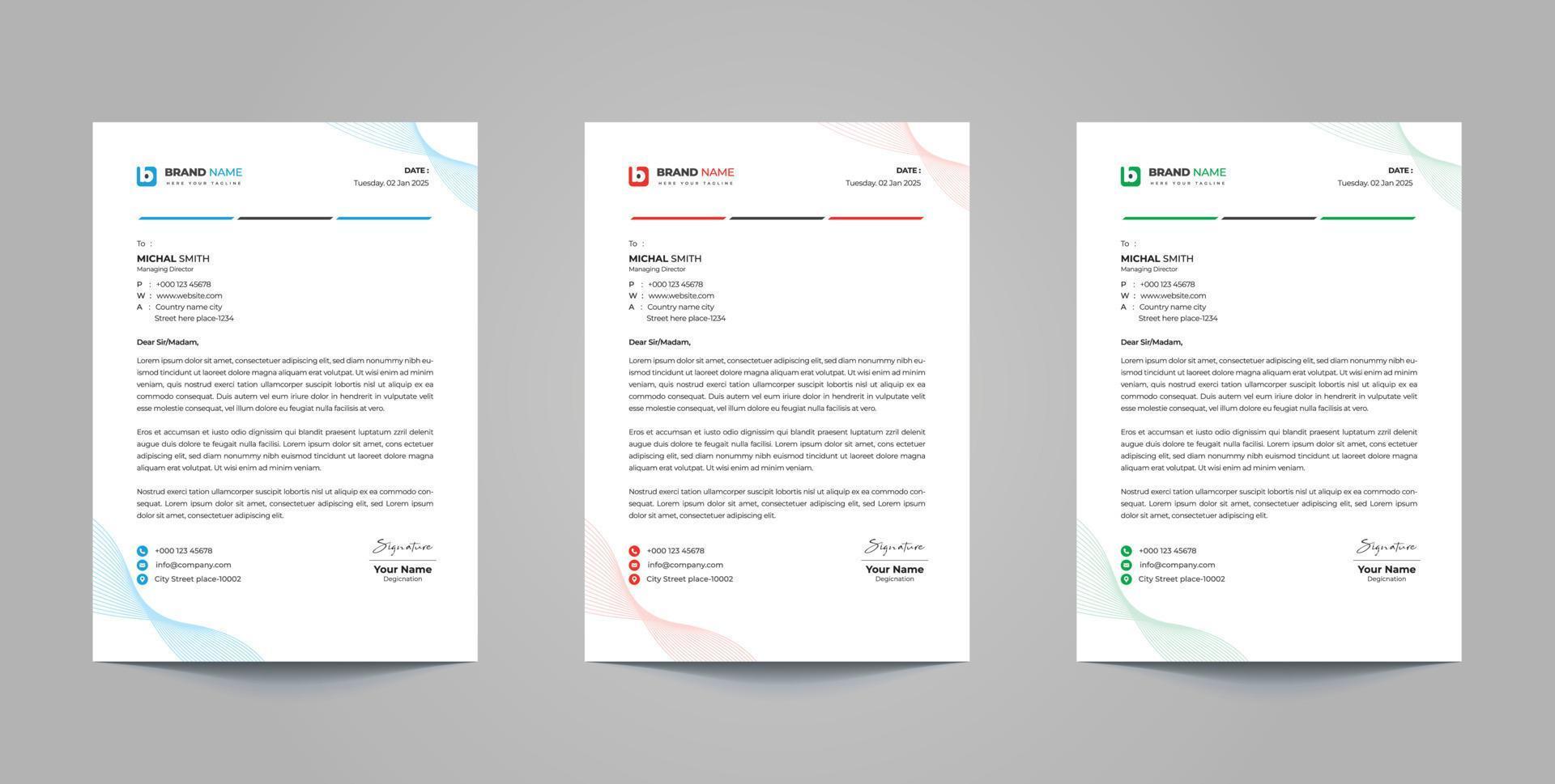 letterhead pad design template vector