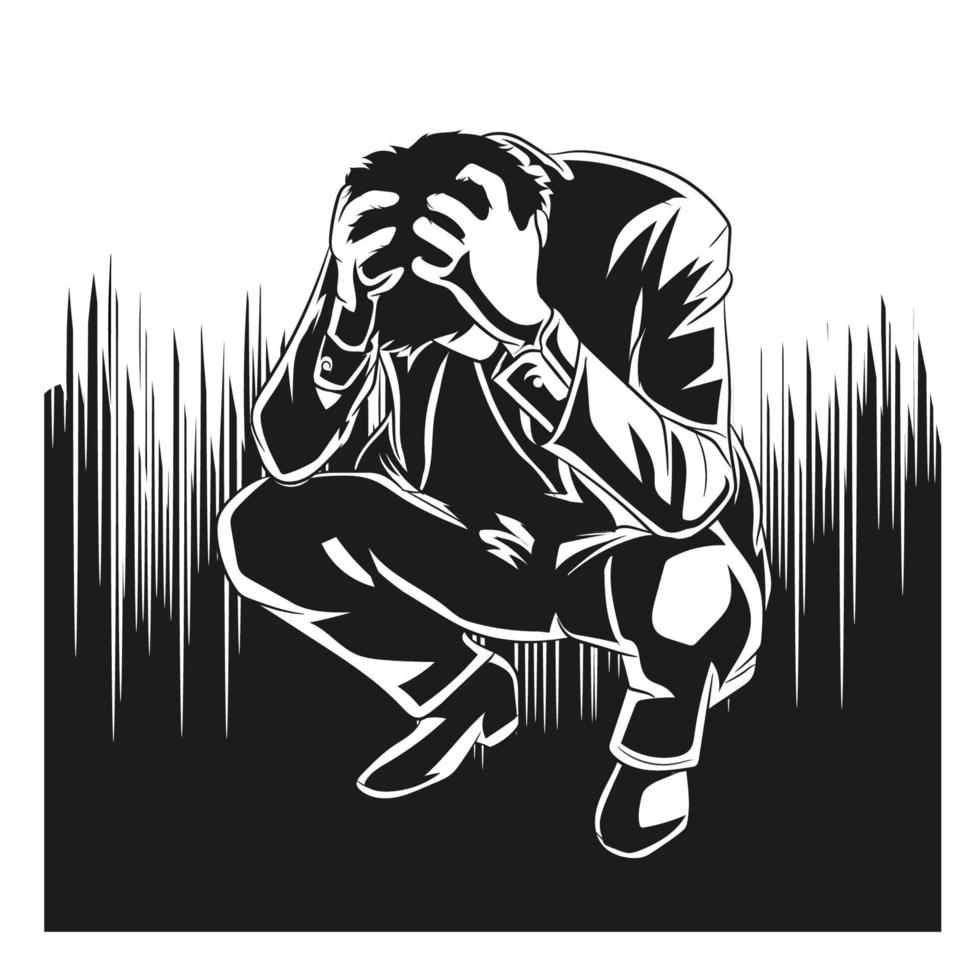Stress vector on white background