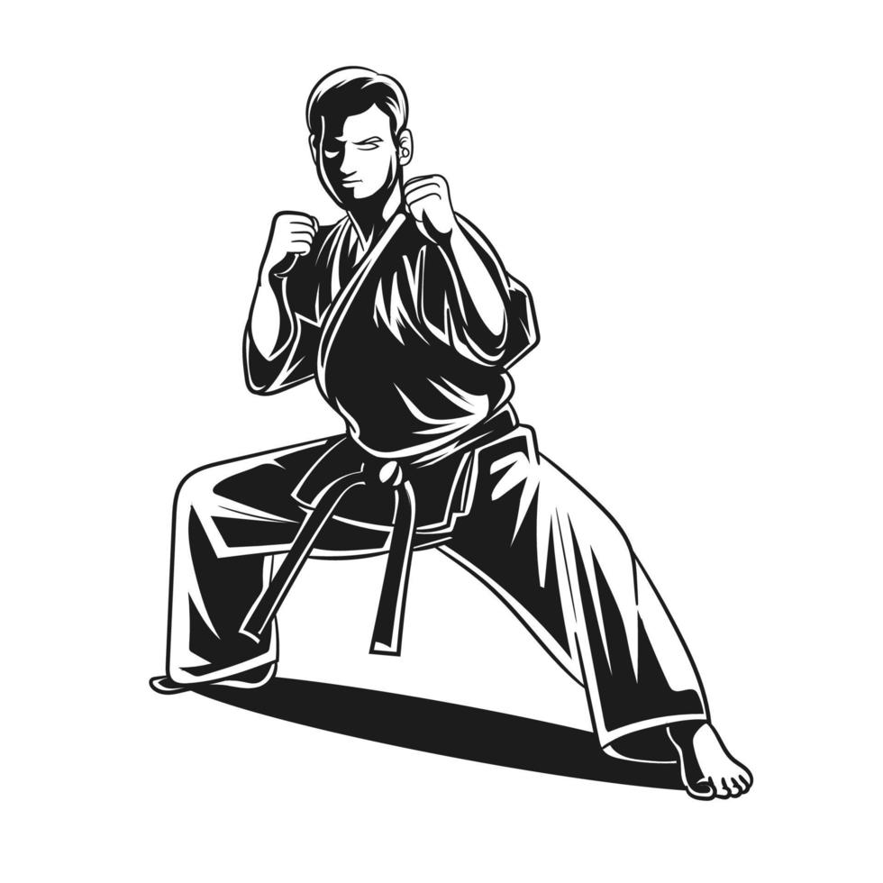 vector de karate sobre fondo blanco