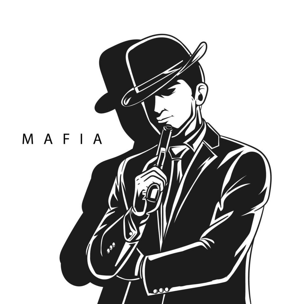 vector de la mafia sobre fondo blanco