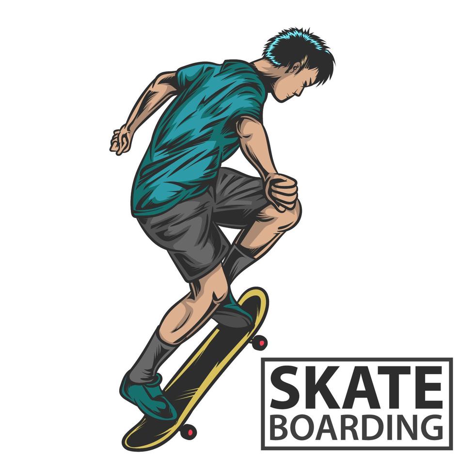 skateboard player vector