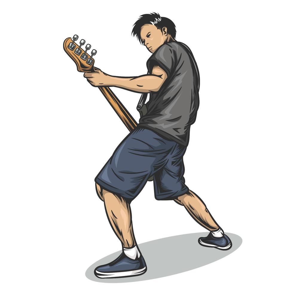 Bassist guitar vector