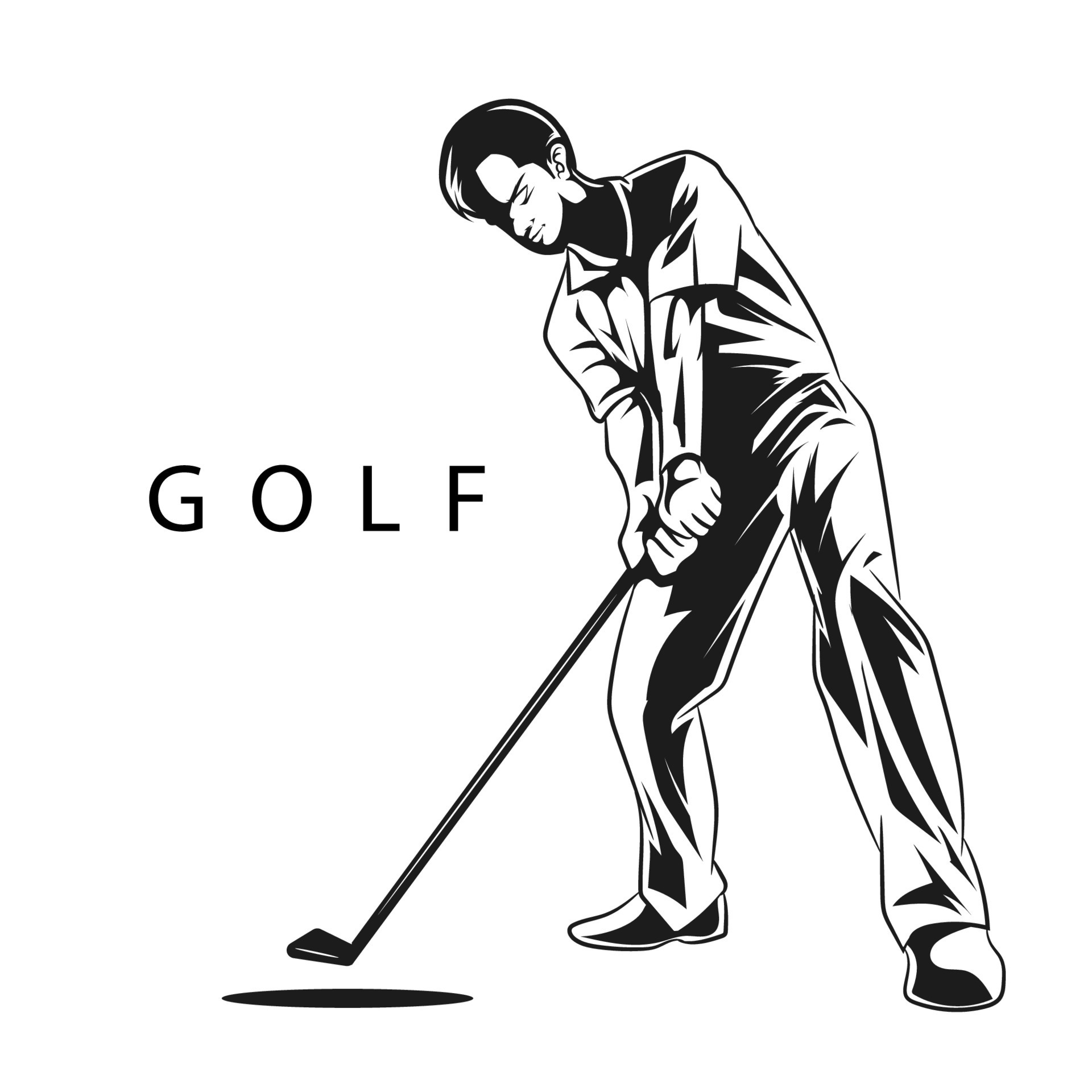 Golf Black And White Clip Art