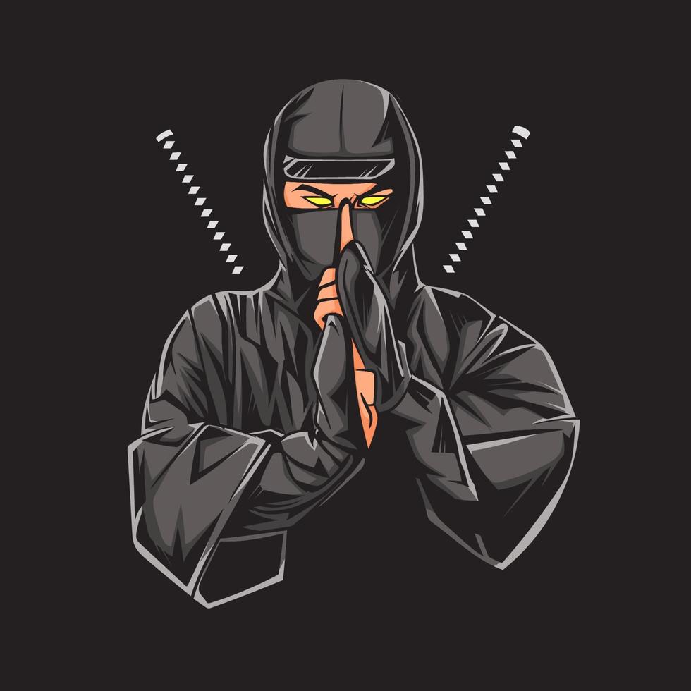 logotipo vectorial ninja vector