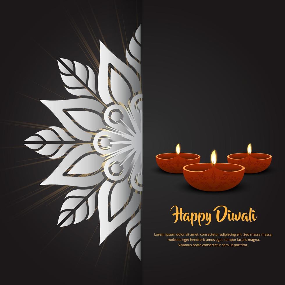 vector de fondo de diseño de festival de diwali feliz moderno