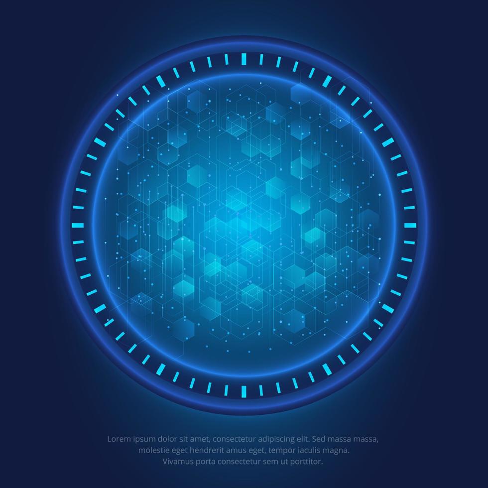 Glowing Artificial intelligence concept design background vector