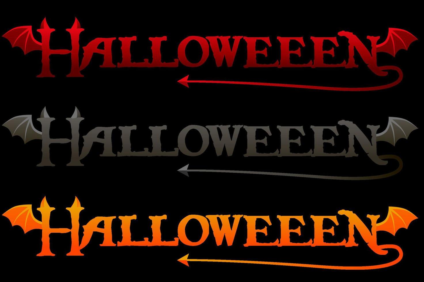 arte de la palabra de halloween en estilo diablo, letra vectorial. vector