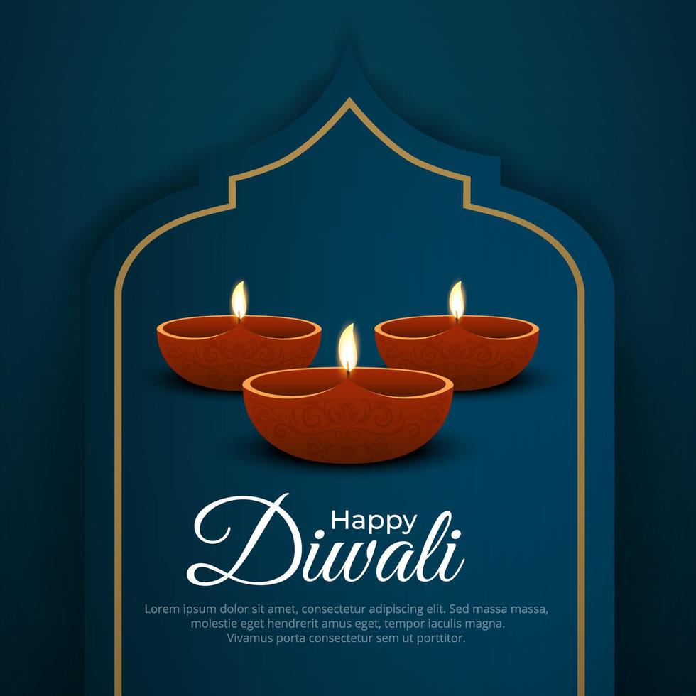 elegante diseño de vacaciones feliz festival de diwali vector