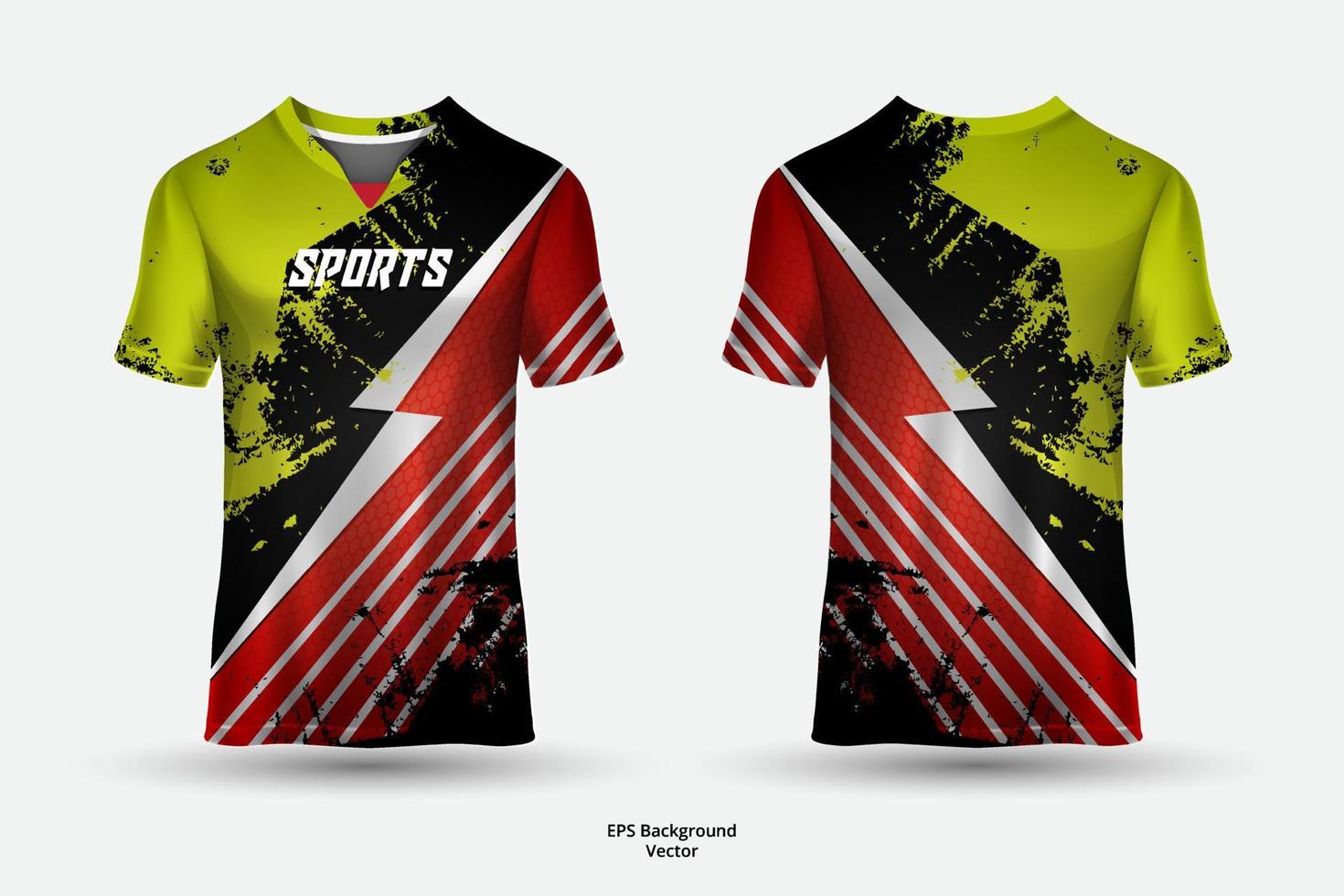 fantásticas camisetas de diseño de jersey deportivo con vector de vista frontal y posterior