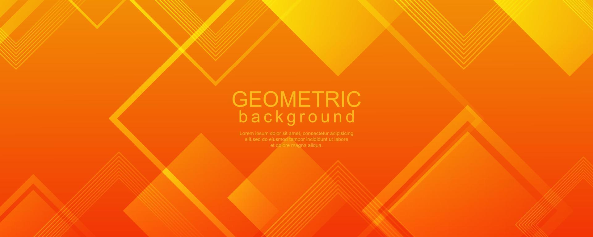 fondo geométrico mínimo con diseño cuadrado dinámico en color naranja degradado vector