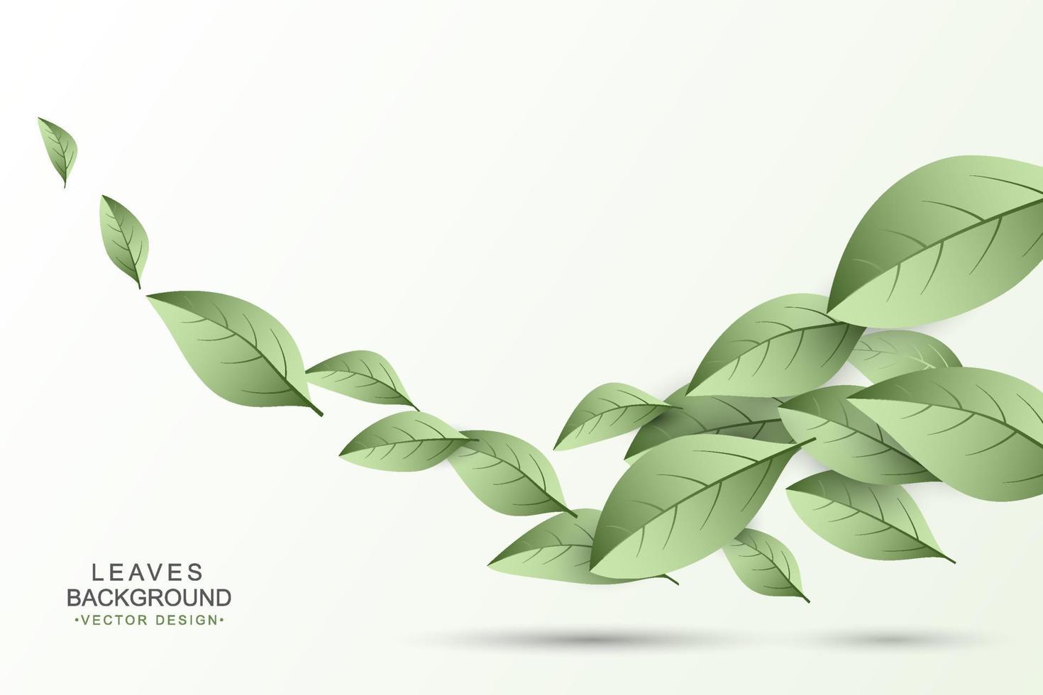 Green leaves background with copy space vector