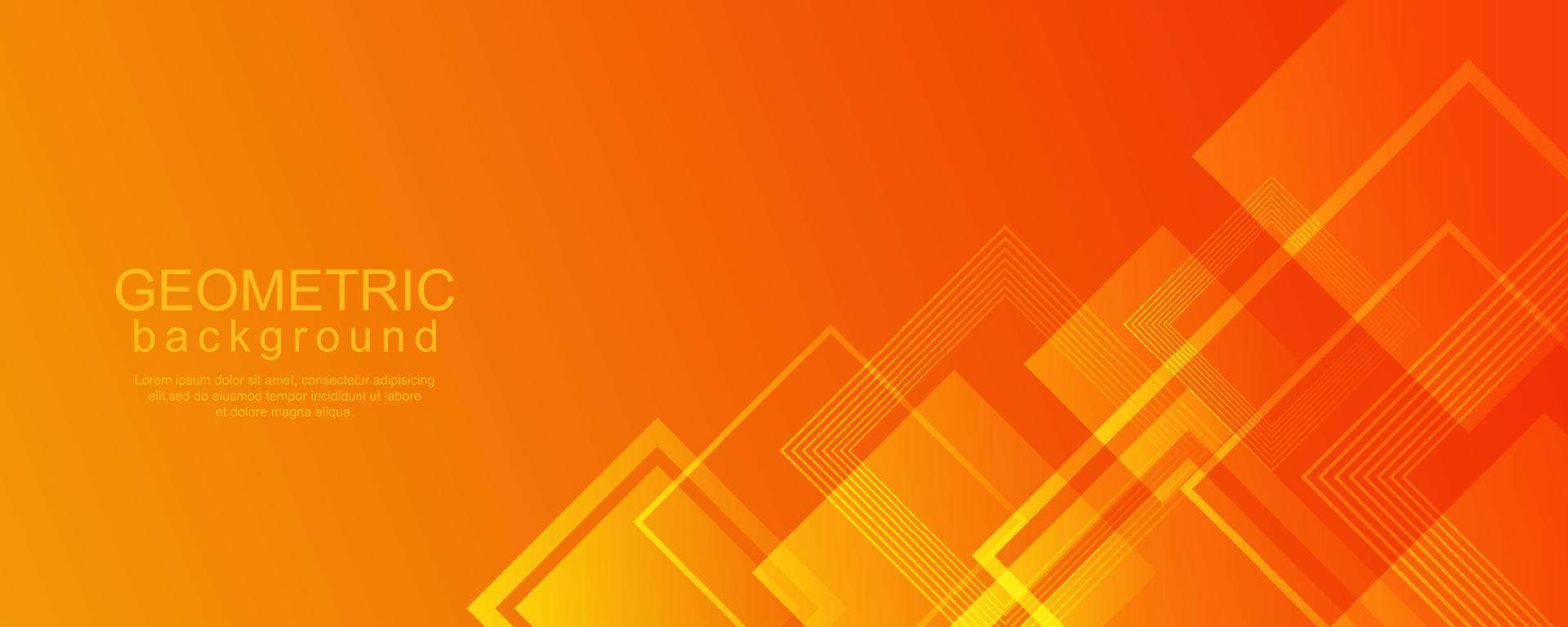 fondo geométrico mínimo con diseño cuadrado dinámico en color naranja degradado vector