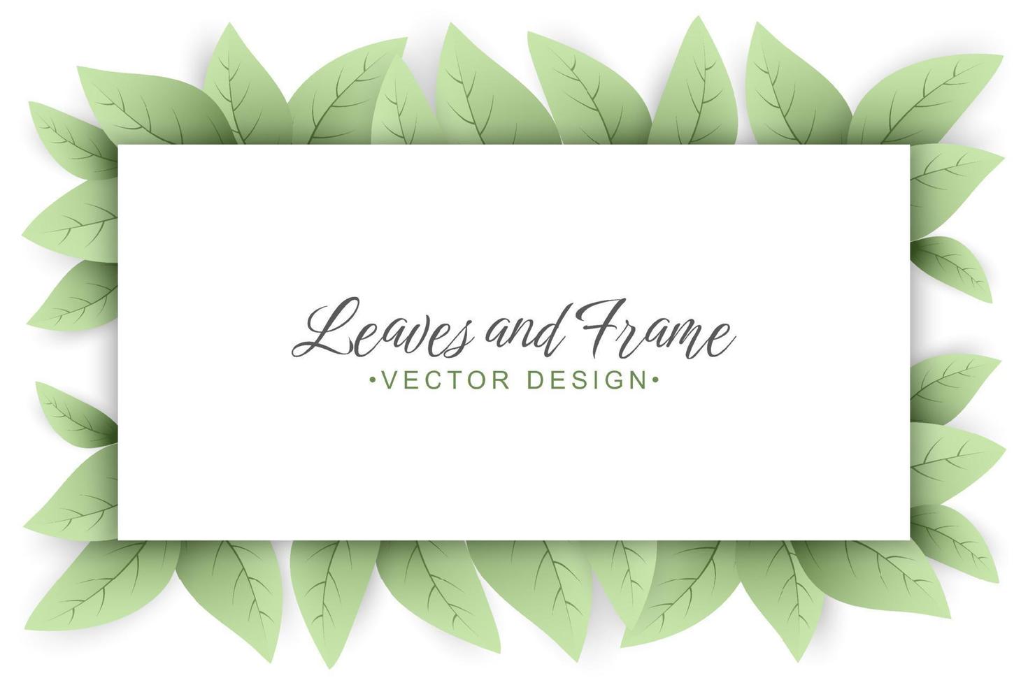 Green leaves frame background vector