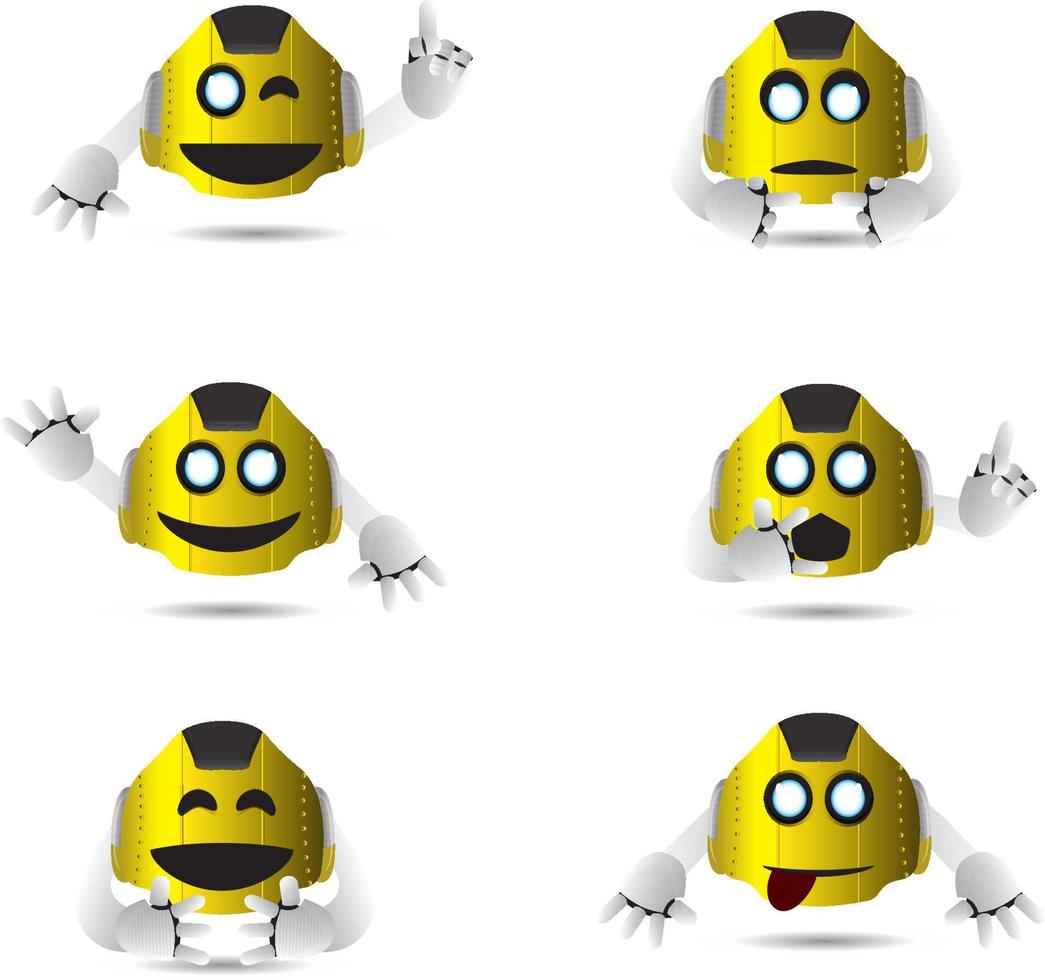 robot smily icons expression isolated vector