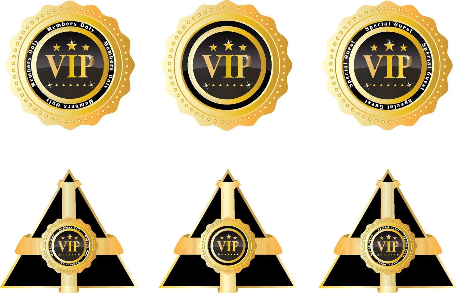 black vip card with gold badge vector