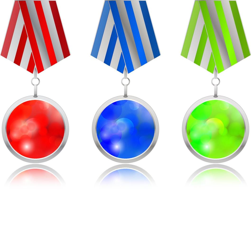 medal sphere for winner with ribbon vector
