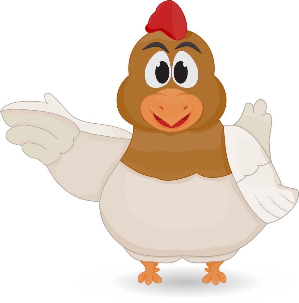 cartoon chicken expression isolated white background vector