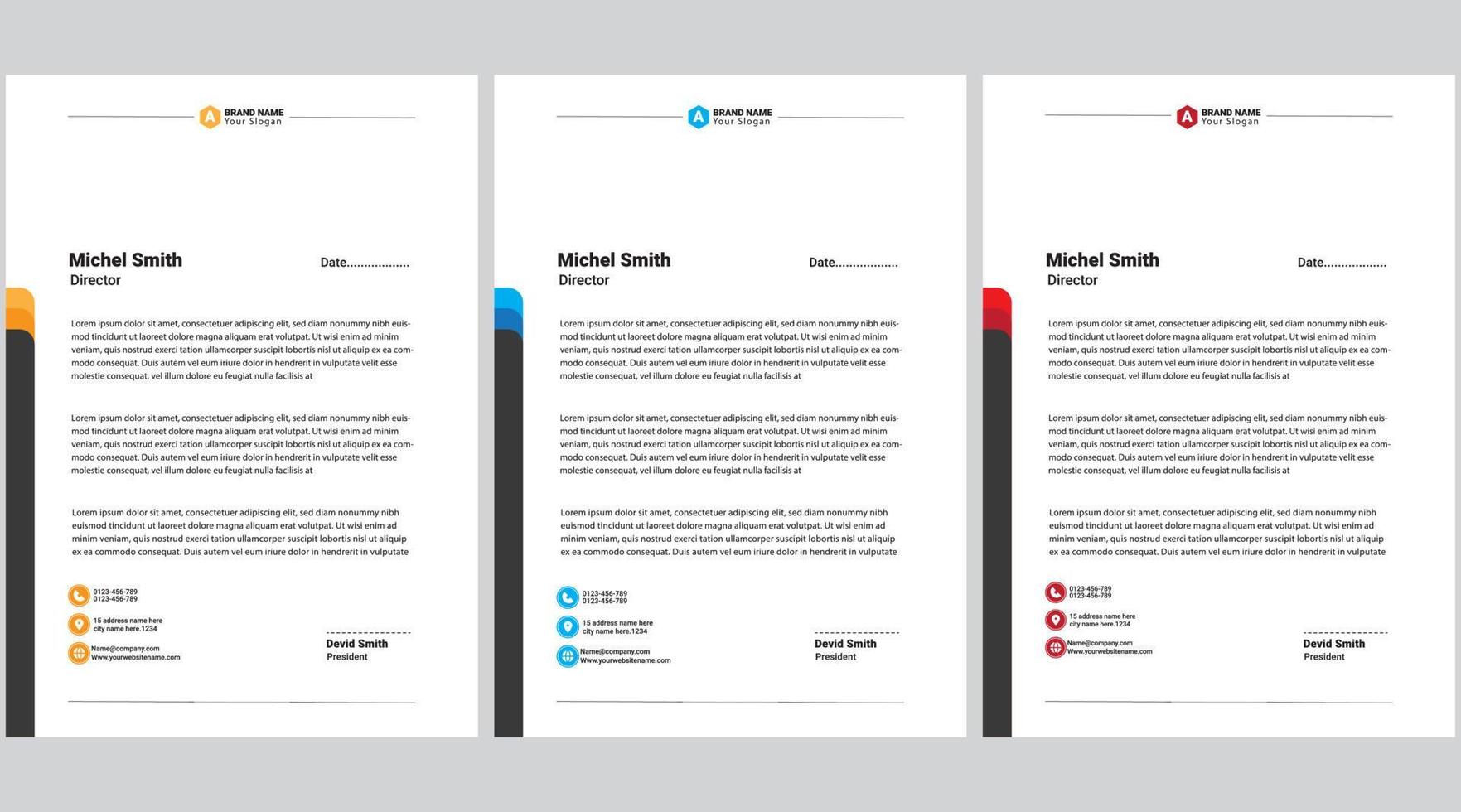 Professional creative letterhead template design for your business vector