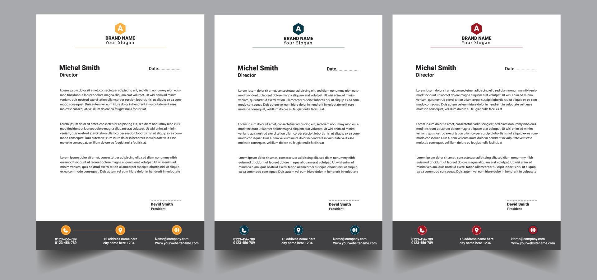 Creative letterhead template design vector