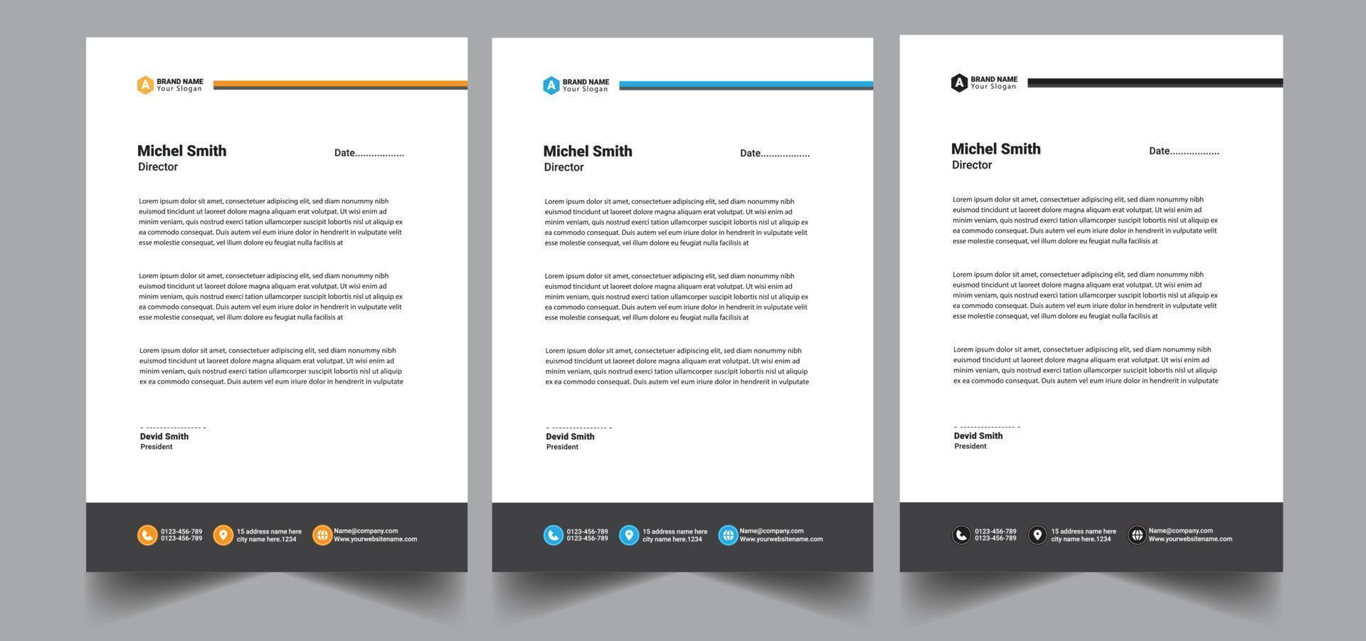 Creative letterhead template design vector