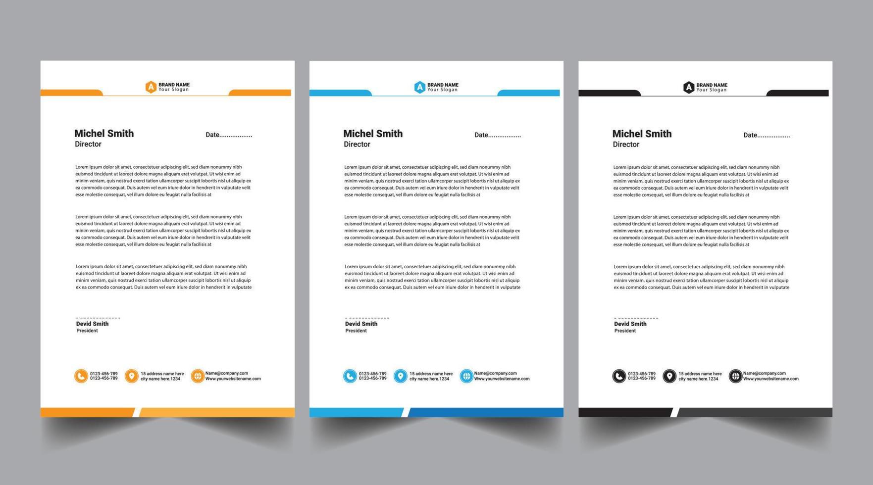 Creative letterhead template design vector