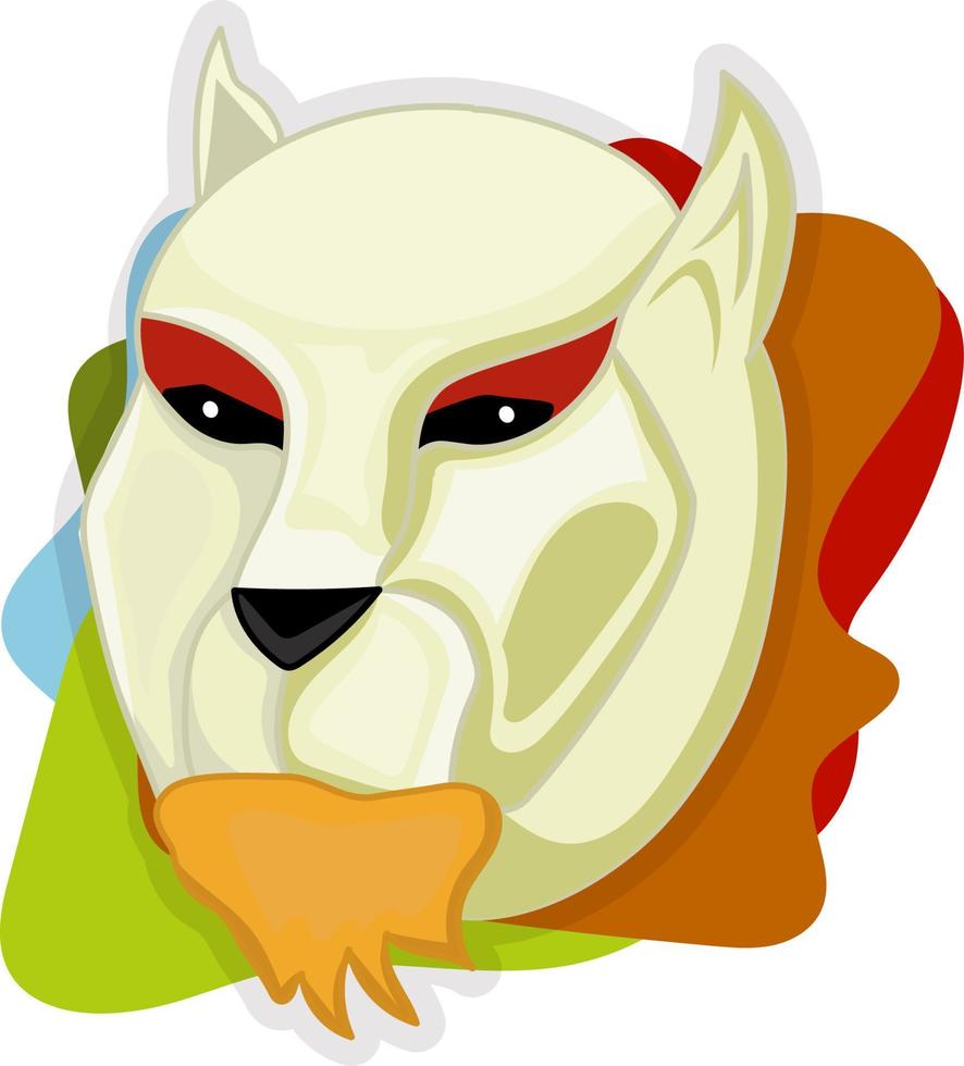 abstract white panther head illustration white background vector