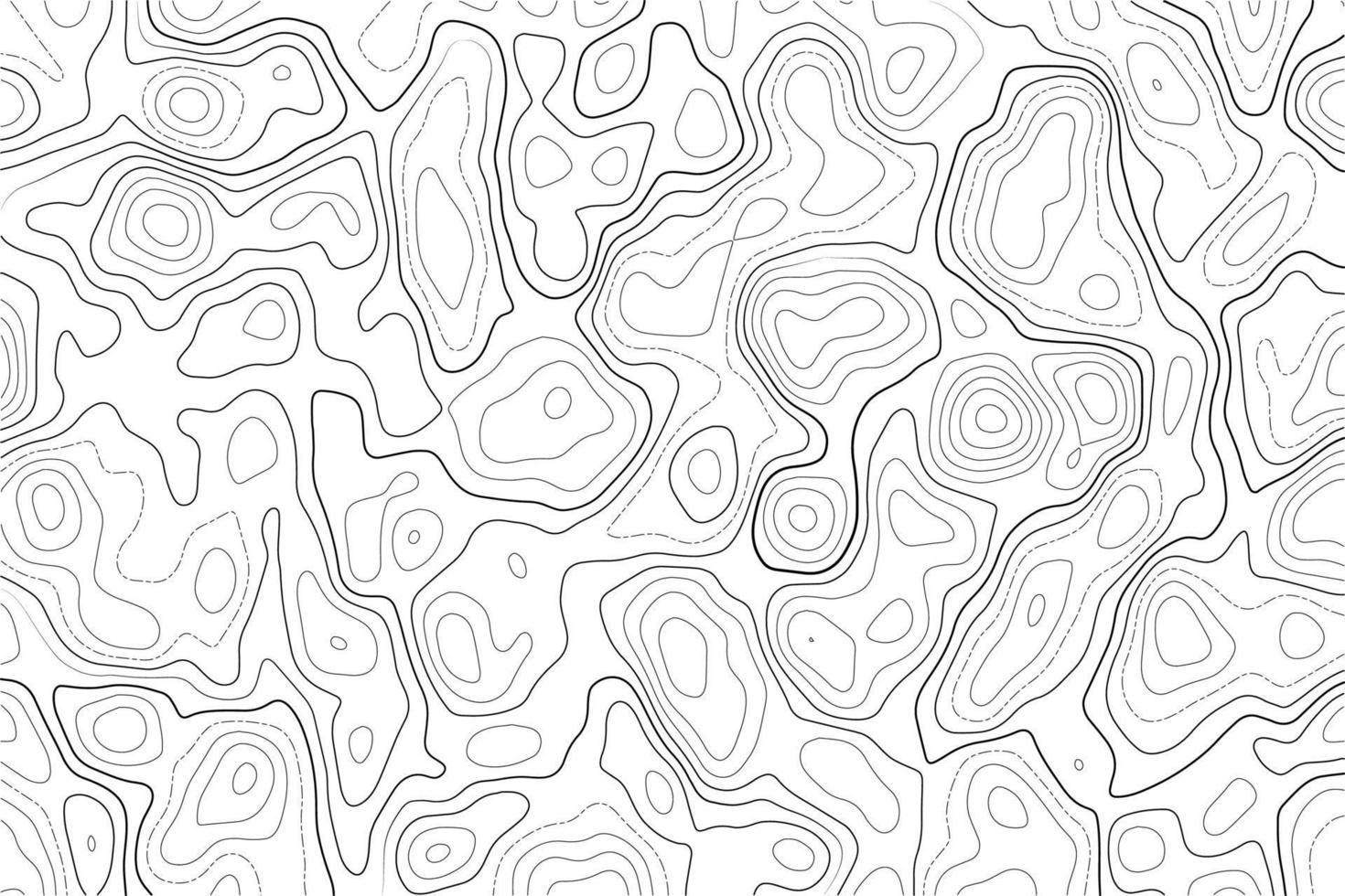 mapa topográfico sobre fondo blanco. textura de relieve de terreno abstracto de línea de contorno. paisaje ondulado geográfico. ilustración vectorial vector