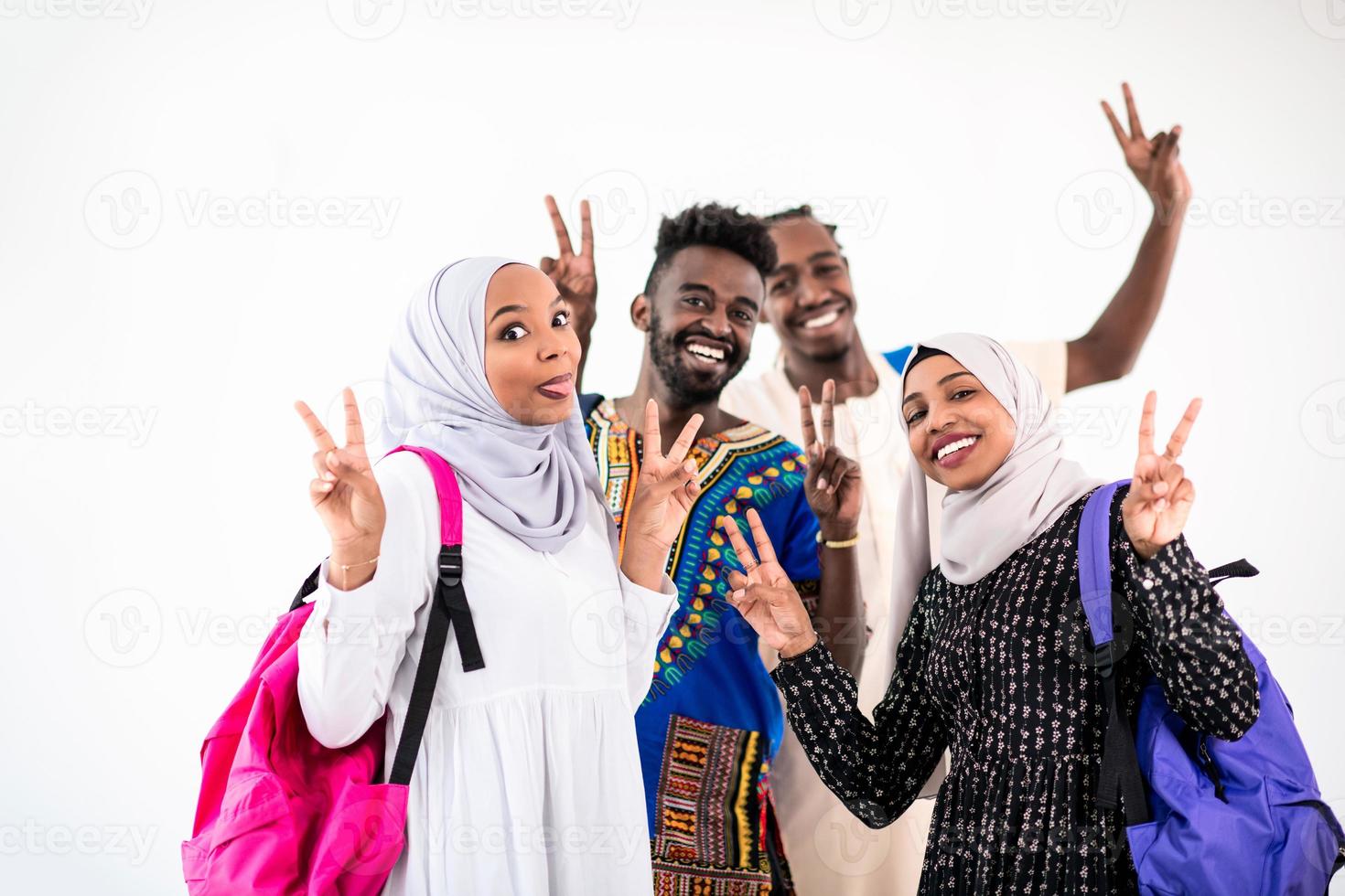 portrait of african students group photo