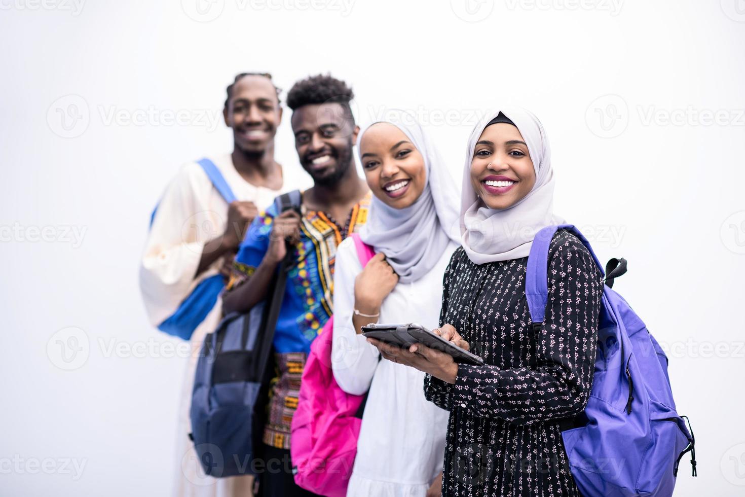 retrato de grupo de estudiantes africanos foto