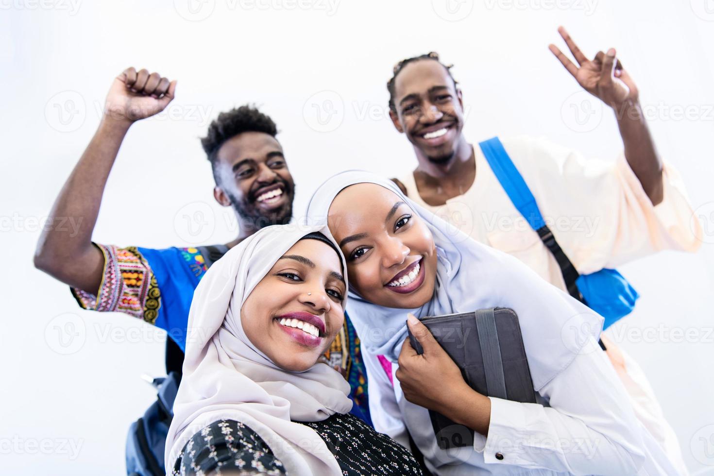 retrato de grupo de estudiantes africanos foto