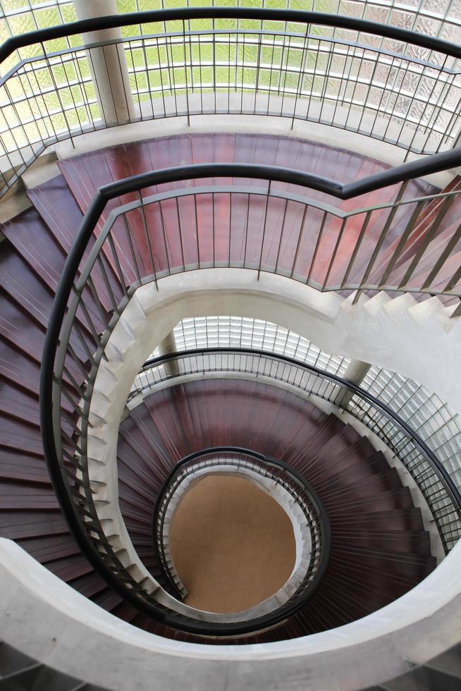 Upside view of a spiral staircase photo