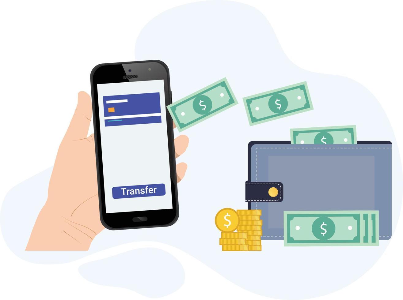 Online Wallet Load Vector Illustration