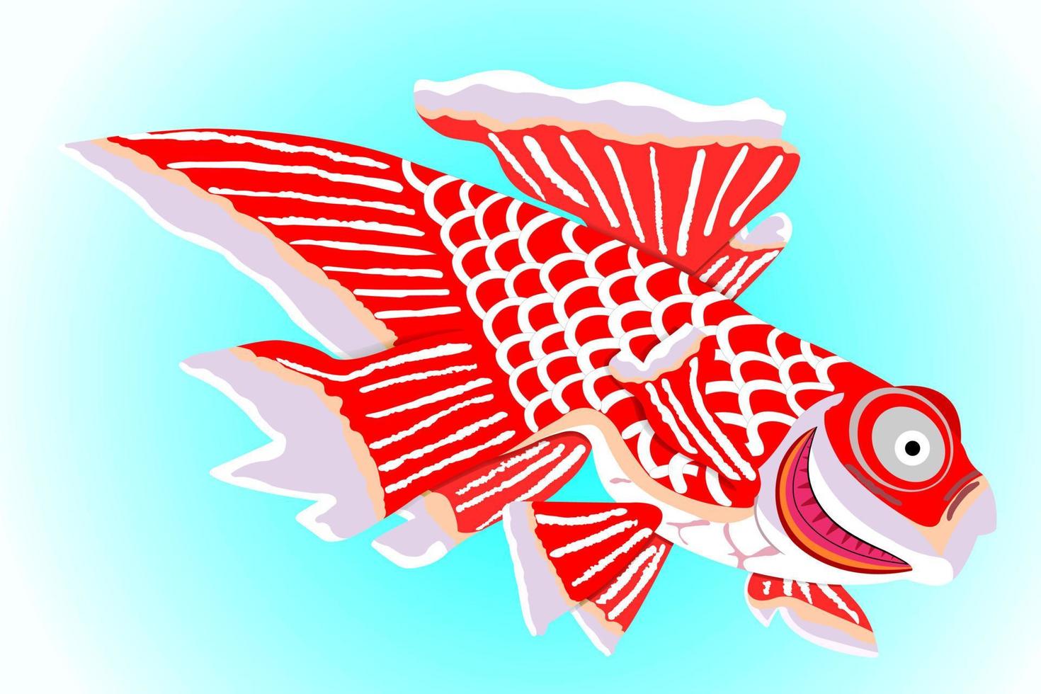 lindo pez payaso nadando en el mar. hermosa ilustración de personaje de dibujos animados de peces a rayas de colores. vector