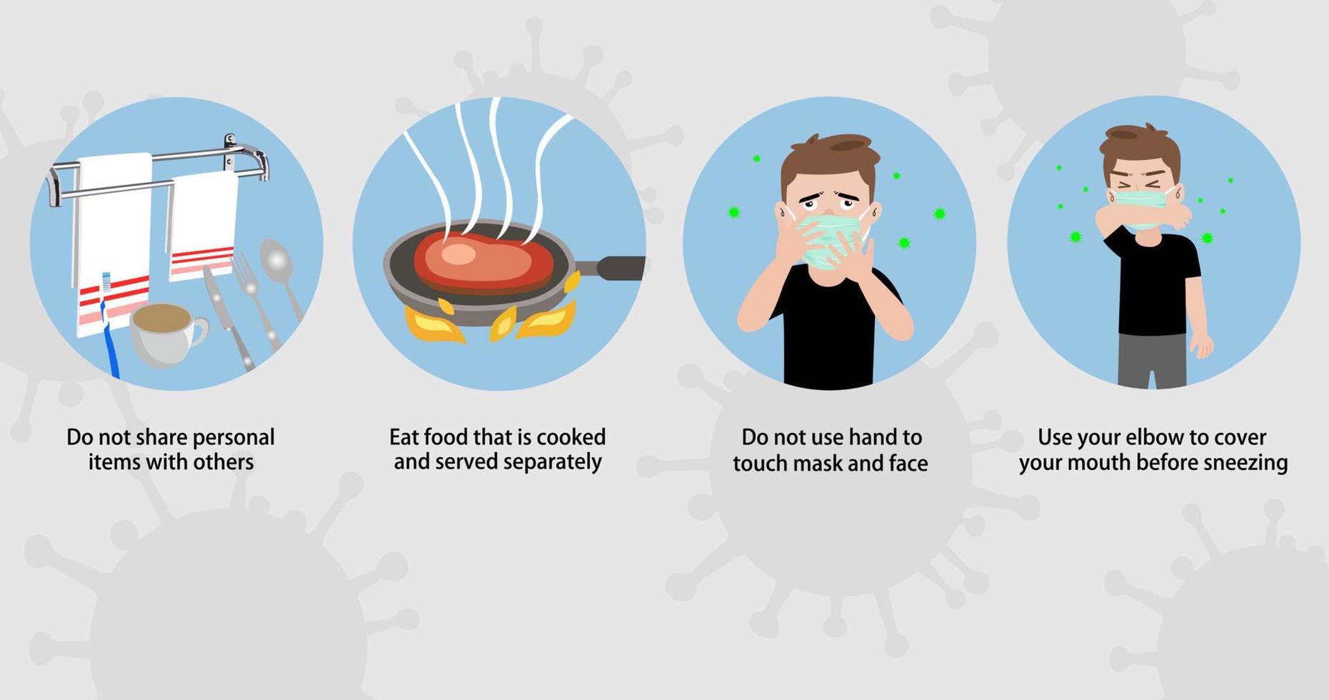 Coronavirus prevention alert COVID 19 for Infographics. vector