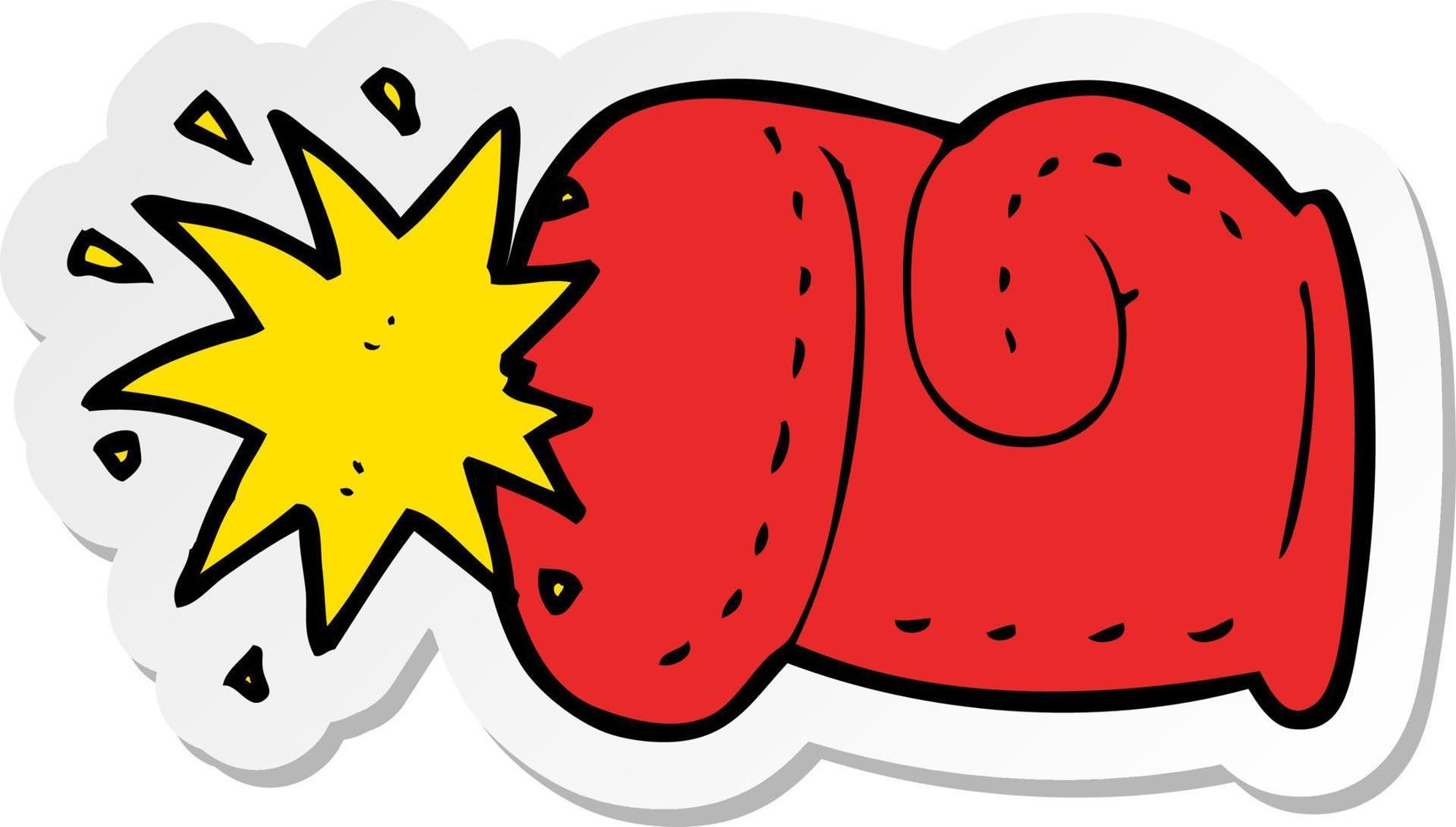sticker of a cartoon punch vector