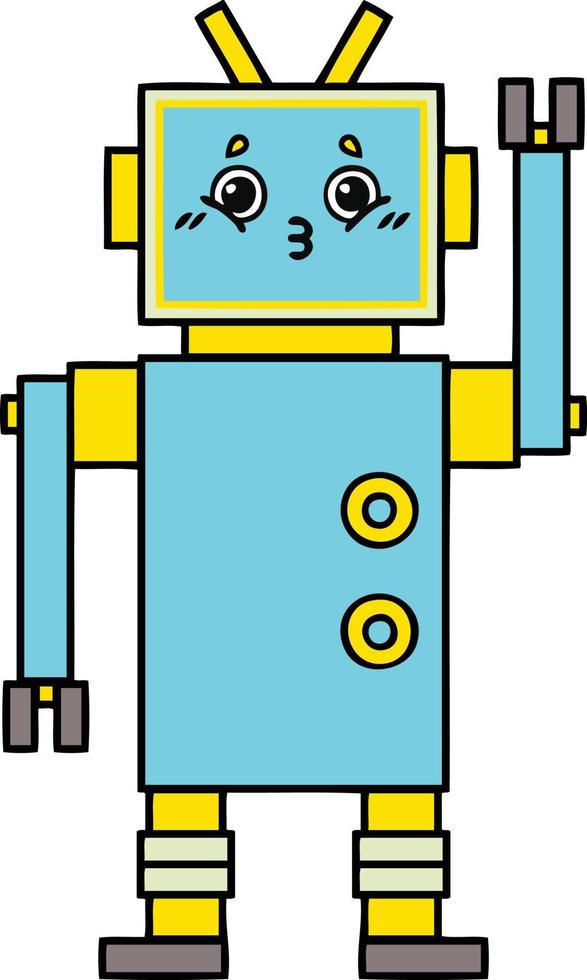 lindo robot de dibujos animados vector