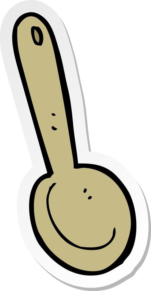 sticker of a cartoon spoon vector