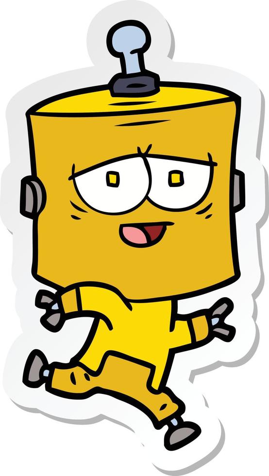 sticker of a cartoon robot vector