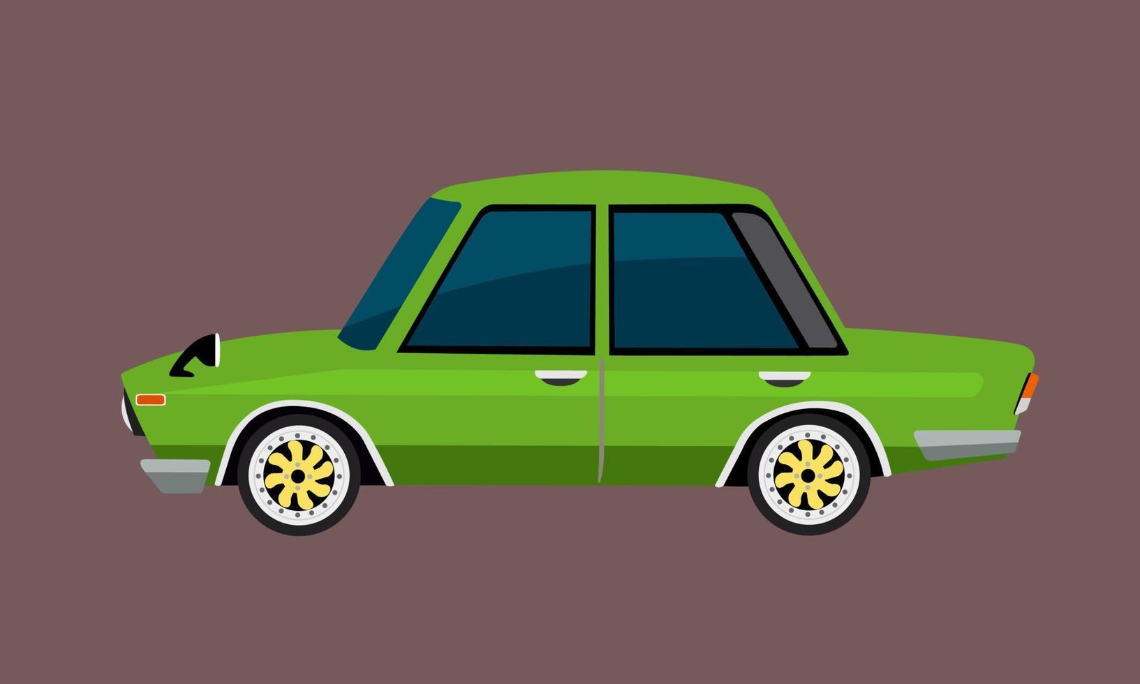 Flat cartoon car style. Vector illustration design.