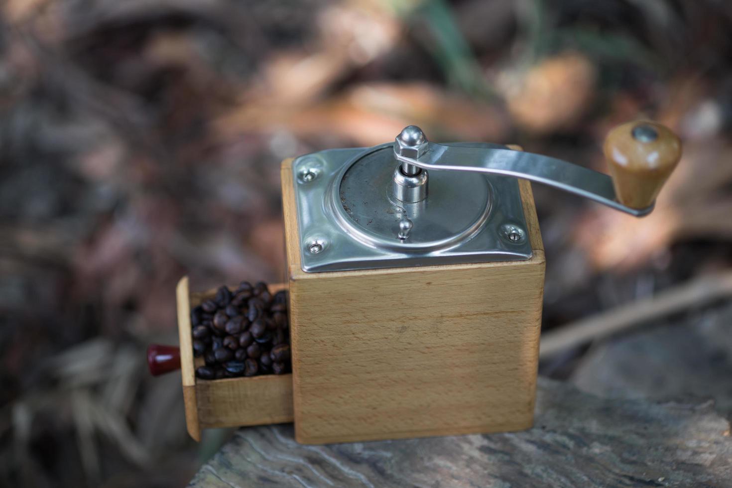 Coffee grinder and coffee beans photo