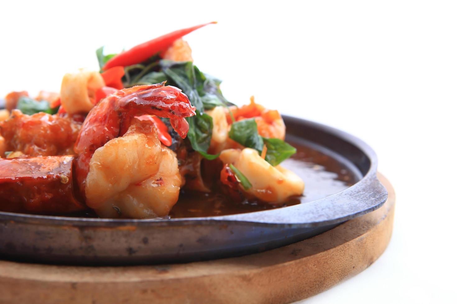 seafood stir fried with Thai herb. 10409186 Stock Photo at Vecteezy